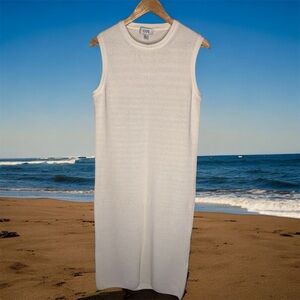 COS Ivory Textured Midi Dress